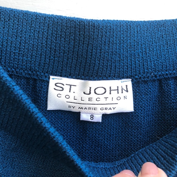 ST JOHN Collection Blue Suit Marie Gray 8 - Picture 3 of 8